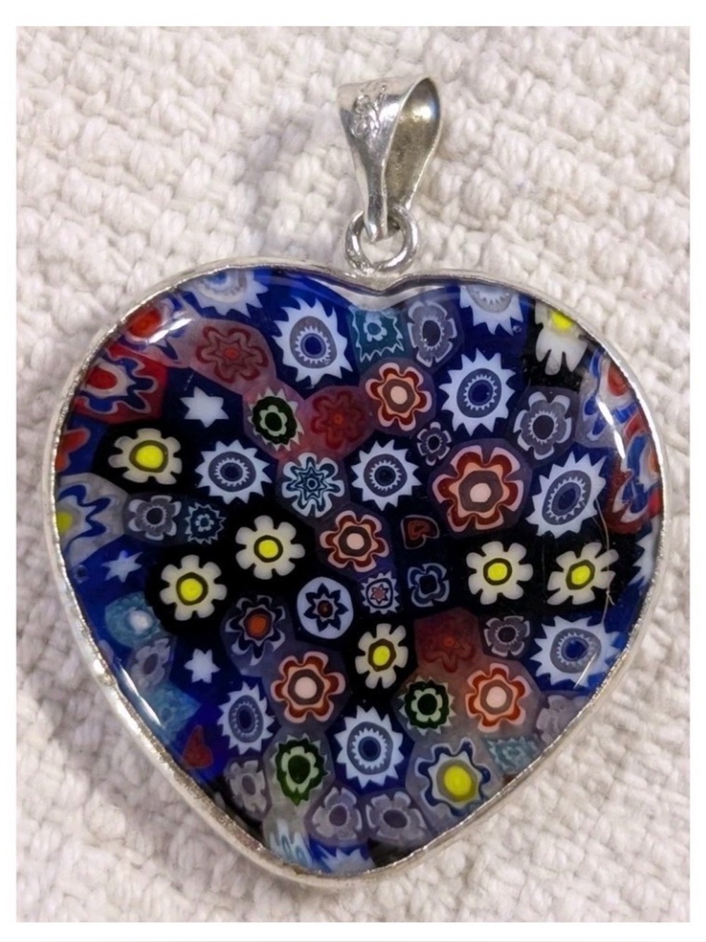 “Murano” Sterling Silver Heart Pendant 🇮🇹